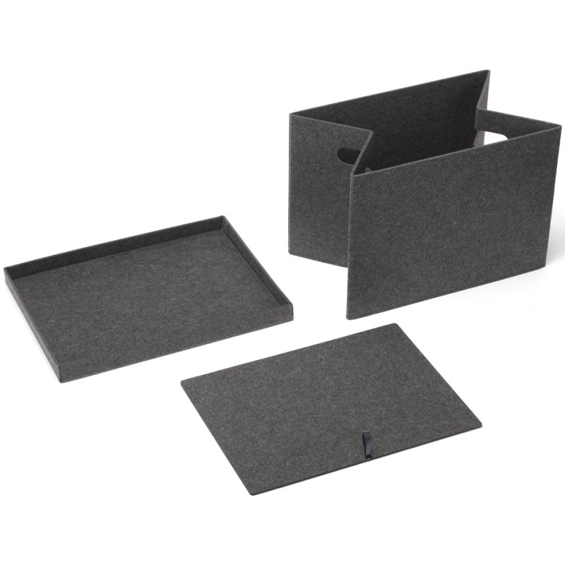 NHG storage box VEGA FELT STORAGE, felt, L, dark grey